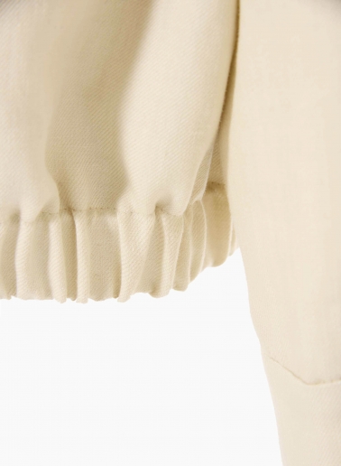 Beige linen bomber jacket