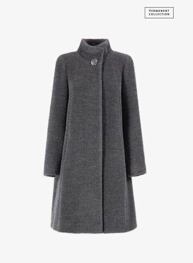 Flared grey wool and alpaca coat | Cinzia Rocca