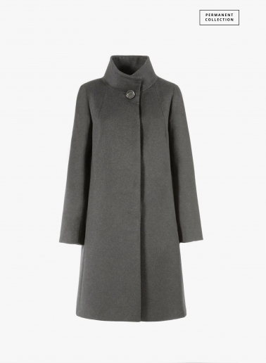 Flared grey pure cashmere coat | Cinzia Rocca