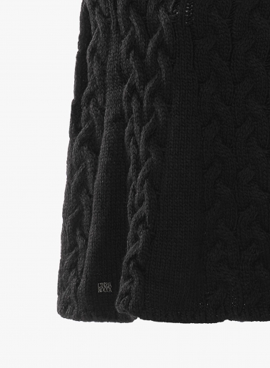 Black braided knit cape