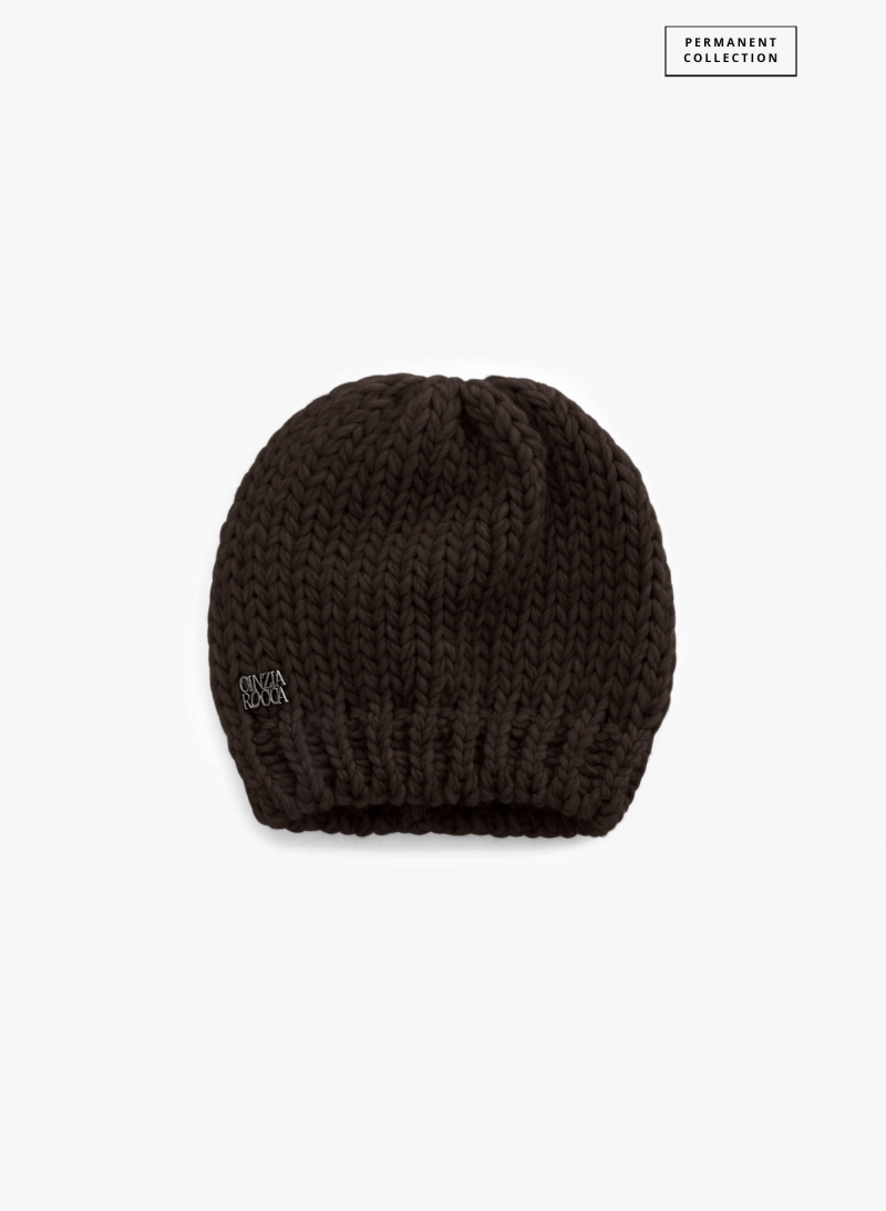Brown knitted hat