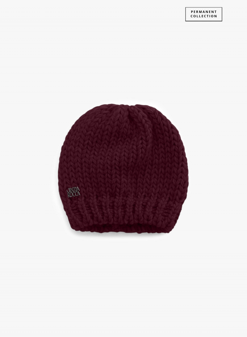 Burgundy knitted hat
