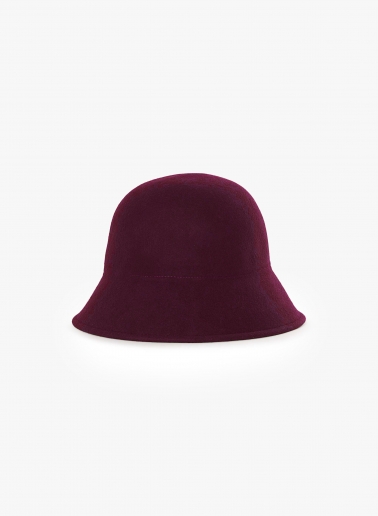 Burgundy wool cloche hat