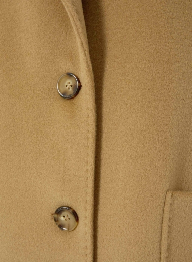 Maxi oversized camel wool coat with patch pockets
