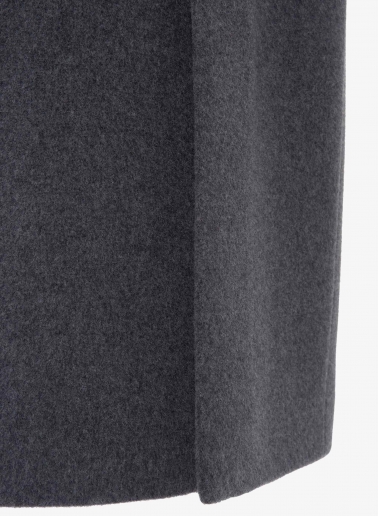 Maxi grey wool coat with masculine cut