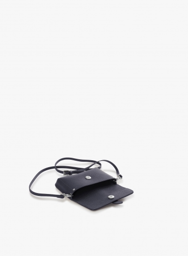 Blue genuine leather mini shoulder bag