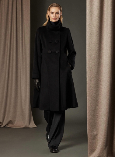 Long single breasted grey pure silk frock coat | Cinzia Rocca