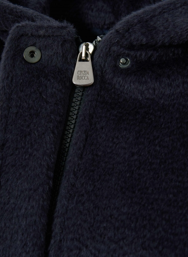 Blue alpaca and wool parka
