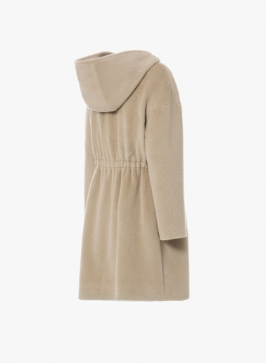 Beige alpaca and wool parka
