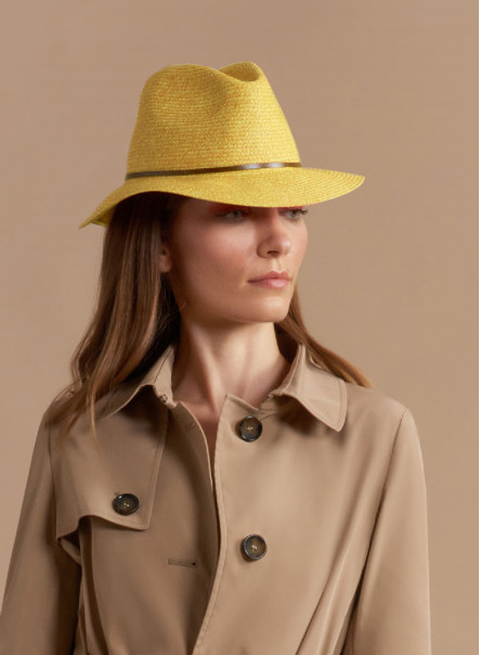 Yellow wide-brimmed hat