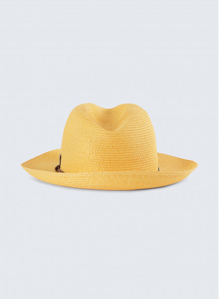 Yellow wide-brimmed hat