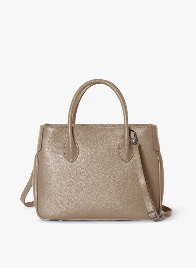 Small taupe Tote bag in genuine leather | Cinzia Rocca