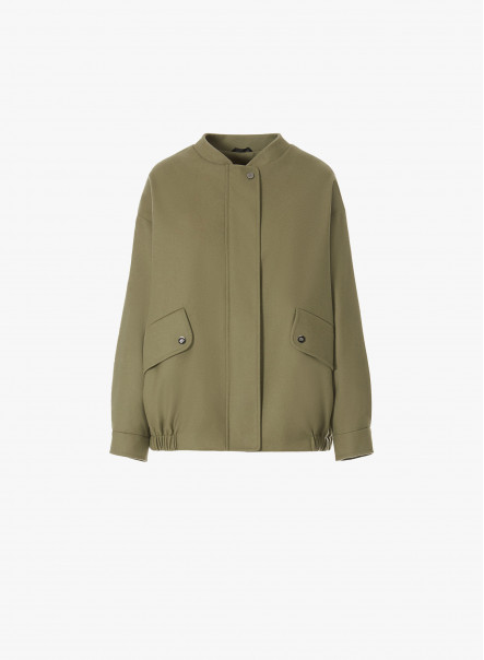 Green wool bomber jacket