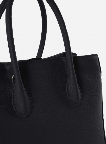 Black Tote bag in genuine leather