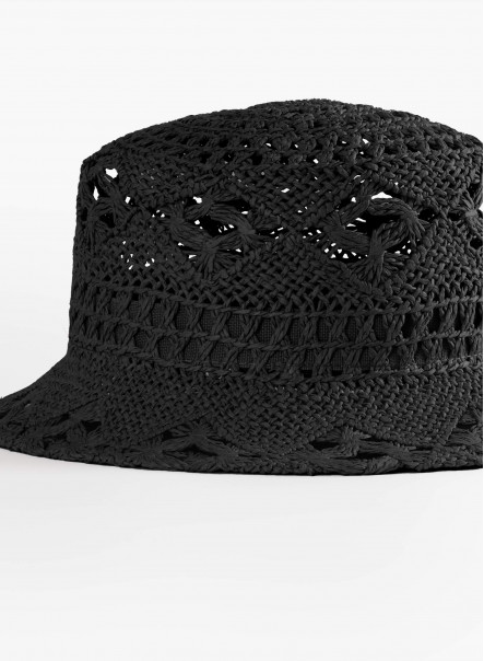 Gondolier black openwork hat